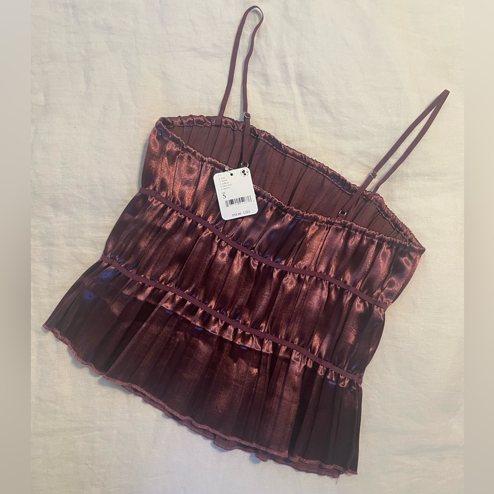Free People Intimately Silk Ruffled Top - Picture 2 of 4